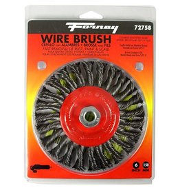 Forney Forney 72758 Wire Wheel Brush, 6 in Dia, 5/8-11 Arbor/Shank, 0.02 in Dia Bristle