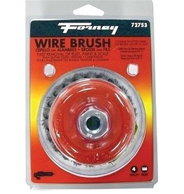 Forney Forney 72753 Wire Cup Brush, 4 in Dia, 5/8-11 Arbor/Shank, 0.02 in Dia Bristle