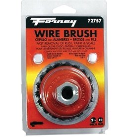 Forney Forney 72757 Wire Cup Brush, 2-3/4 in Dia, 5/8-11 Arbor/Shank, 0.02 in Dia Bristle