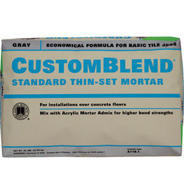 Custom Building Product CUSTOM CBTSG50 Thin-Set Mortar, Gray, Powder, 50 lb Bag*