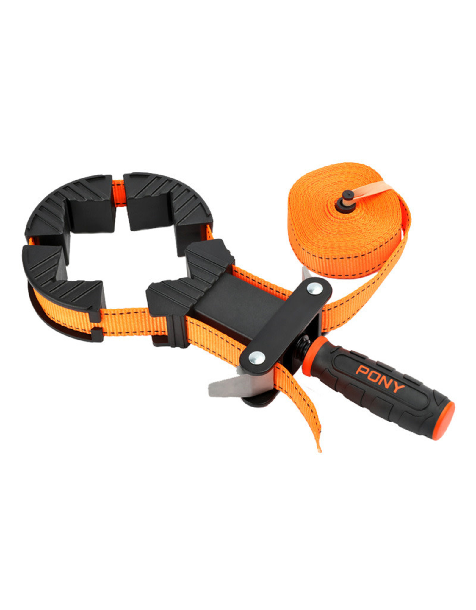 Pony Jorgensen PONY 1225 Band Clamp, 1000 lb Clamping, 15 ft Max Opening Size, PVC Body, Orange Body