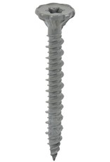 Backer-On Backer-On 23416 Cement Board Screw, #9 Thread, 1-5/8 in L, Serrated Head, Torx Drive, Sharp Point, Steel, Zinc*