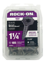 ITW Brands - Rock-On Rock-On 23301 Screw, #9 Thread, 1-1/4 in L, Flat Serrated Head, Star Drive, Steel, Zinc Green*