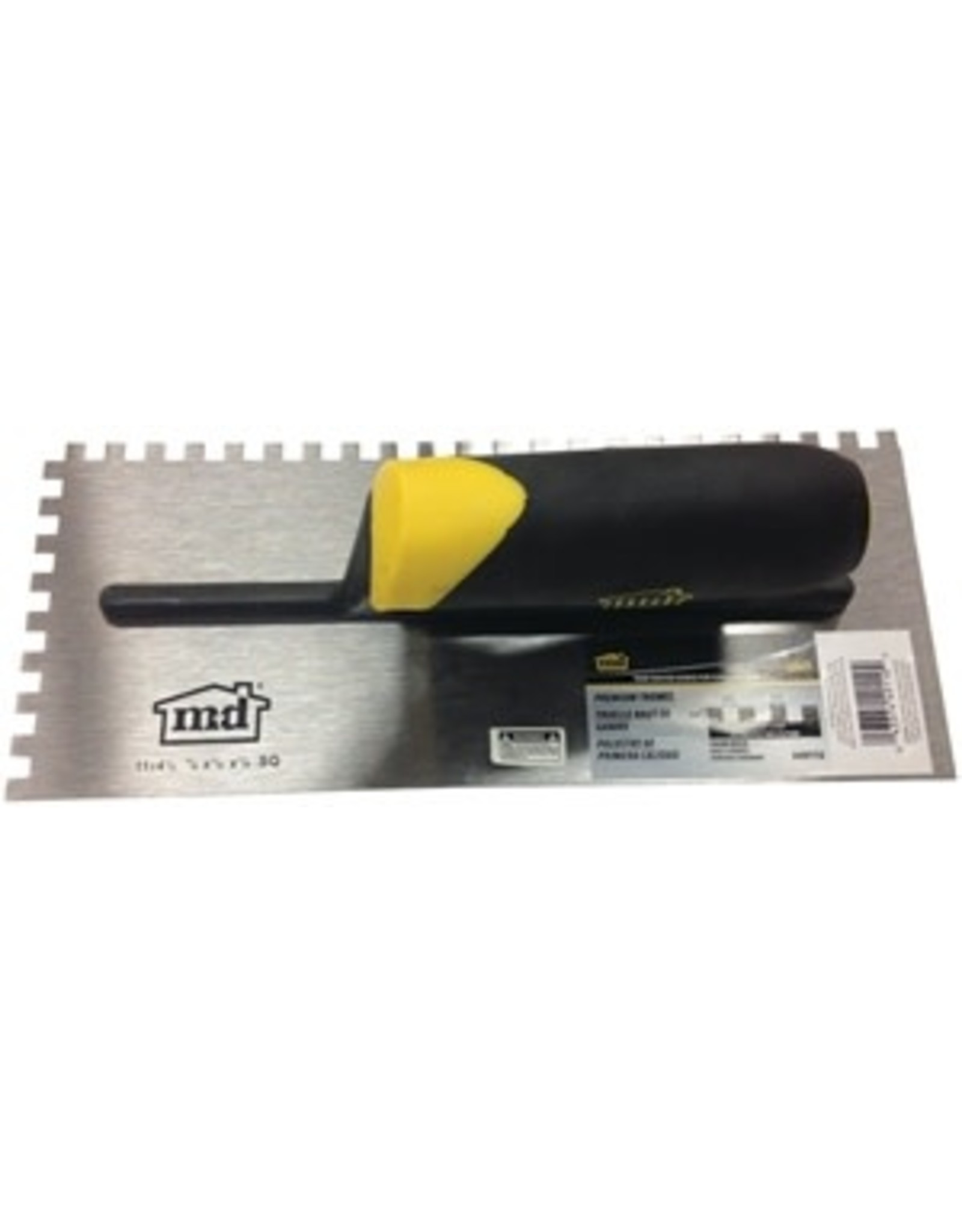 M-D Building Products M-D 49110 Tile Installation Trowel, 11 in L, 4-1/2 in W, Square Notch, Comfort-Grip Handle*