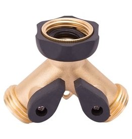 Landscapers Select Landscapers Select GB9105A3L Y-Connector, Female and Male, Brass, Brass, For: Garden Hose and Faucet*
