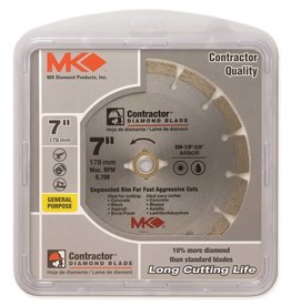 MK MK 167015 Saw Blade, 7 in Dia, 7/8 to 5/8 in Arbor, Diamond Cutting Edge, Segmented Rim