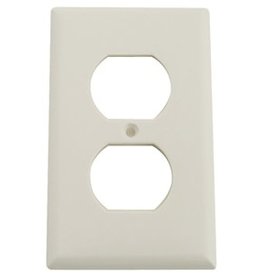 Eaton Eaton Wiring Devices 2132W-BOX Duplex Receptacle Wallplate, 4-1/2 in L, 2-3/4 in W, 1-Gang, Thermoset, White*