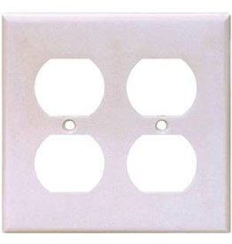 Eaton Eaton Wiring Devices 2150W-BOX Duplex Receptacle Wallplate, 4-1/2 in L, 4-9/16 in W, 2-Gang, Thermoset, White*