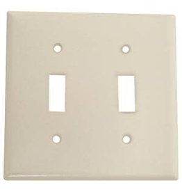 Eaton Eaton Wiring Devices 2139W-BOX Wallplate, 4-1/2 in L, 4-9/16 in W, 2-Gang, Thermoset, White, High-Gloss*