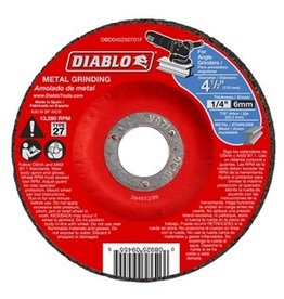 Diablo Diablo DBD045250701F Grinding Wheel, 4-1/2 in Dia, 1/4 in Thick, 7/8 in Arbor, Aluminum Oxide Abrasive*