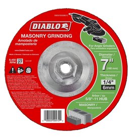Diablo Diablo DBD070250B01C Grinding Wheel, 7 in Dia, 1/4 in Thick, 5/8-11 in Arbor, Aluminum Oxide Abrasive