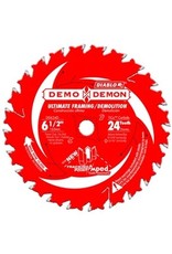 Diablo Diablo Demo Demon Amped D0624DA Circular Saw Blade, 6-1/2 in Dia, 5/8 in Arbor, 24-Teeth