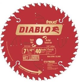 Diablo Diablo D0740A Circular Saw Blade, 7-1/4 in Dia, Carbide Cutting Edge, 5/8 in Arbor, Steel