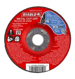 Diablo Diablo DBD040125701F Cut-Off Wheel, 4 in Dia, 1/8 in Thick, 5/8 in Arbor, Aluminum Oxide Abrasive
