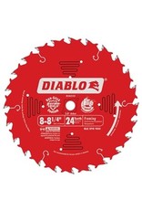 Diablo Diablo D0824X Circular Saw Blade, 8 to 8-1/4 in Dia, 5/8 in Arbor, 24-Teeth, Carbide Cutting Edge