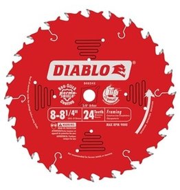 Diablo Diablo D0824X Circular Saw Blade, 8 to 8-1/4 in Dia, 5/8 in Arbor, 24-Teeth, Carbide Cutting Edge