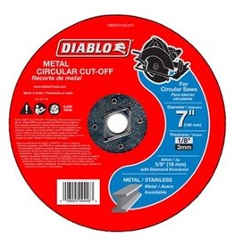 Diablo Diablo DBD070125L01F Cut-Off Wheel, 7 in Dia, 1/8 in Thick, 5/8 in Arbor, Aluminum Oxide Abrasive