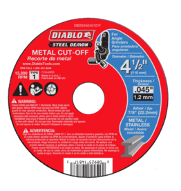 Diablo DIABLO TOOLS DBDS45045101F STEEL DEMON 4-1/2 IN. TYPE 1 METAL CUT-OFF DISC