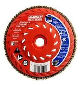 Diablo Diablo DCX045040B01F Flap Disc, 4-1/2 in Dia, 5/8-11 Arbor, 40 Grit, Ultra Coarse, Zirconium Abrasive