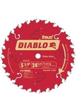 Diablo Diablo D0524X Circular Saw Blade, 5-3/8 in Dia, 0.393 in Arbor, 24-Teeth, Carbide Cutting Edge
