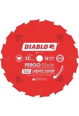 Diablo Diablo D1216LF Circular Saw Blade, 12 in Dia, 1 in Arbor, 16-Teeth, Polycrystalline Diamond Cutting Edge