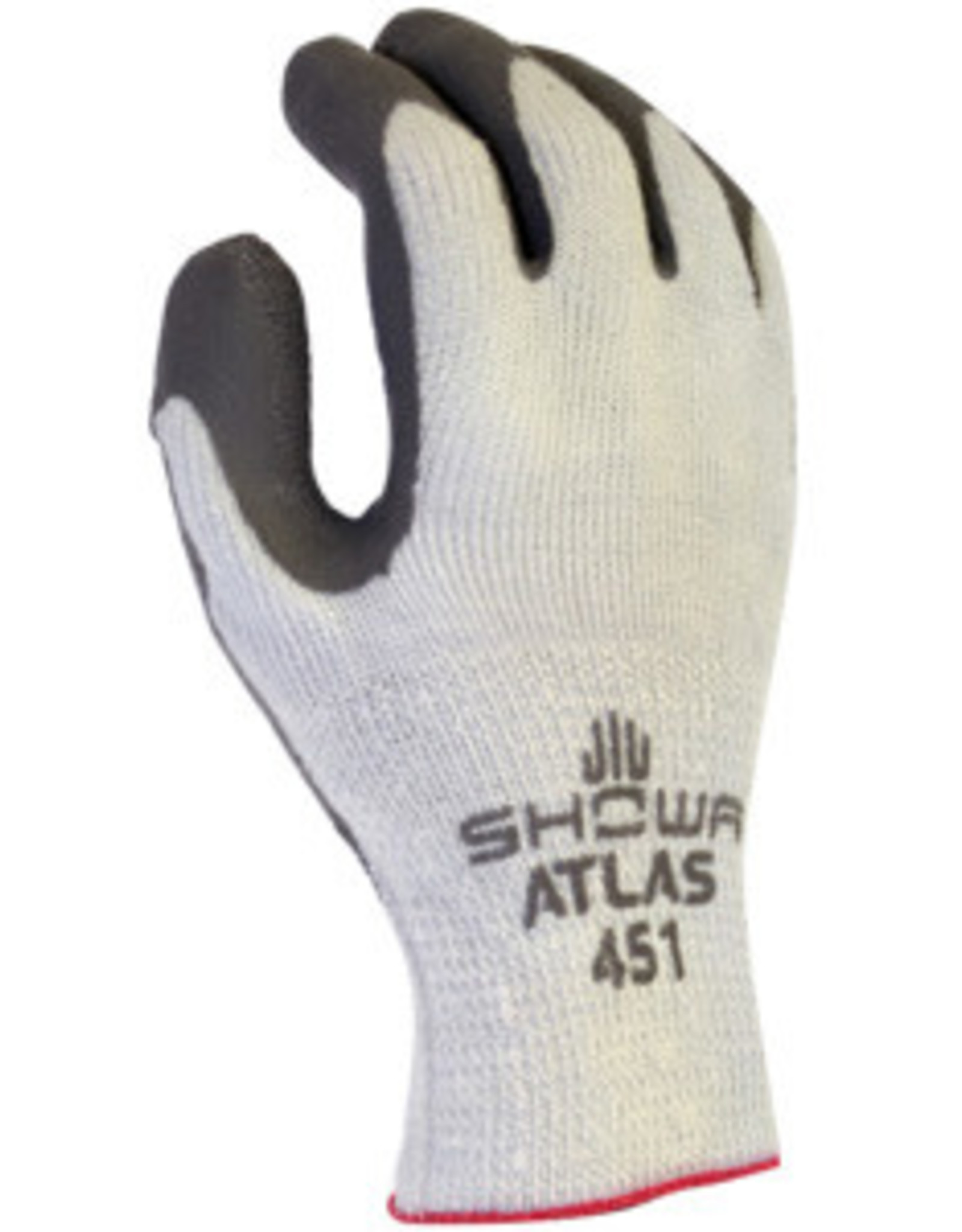 Atlas ATLAS ThermaFit 451L-09.RT Ergonomic Work Gloves, Unisex, L, 9 in L, Knit Wrist Cuff, Rubber, Dark Gray