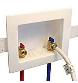EASTMAN 60250 Washing Machine Outlet Box, 1/2 x 3/4 in Connection, Brass, White