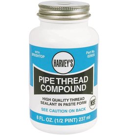 Harvey's HARVEY 029035 Pipe Thread Compound, 8 fl-oz Jar, Thick Paste, Gray