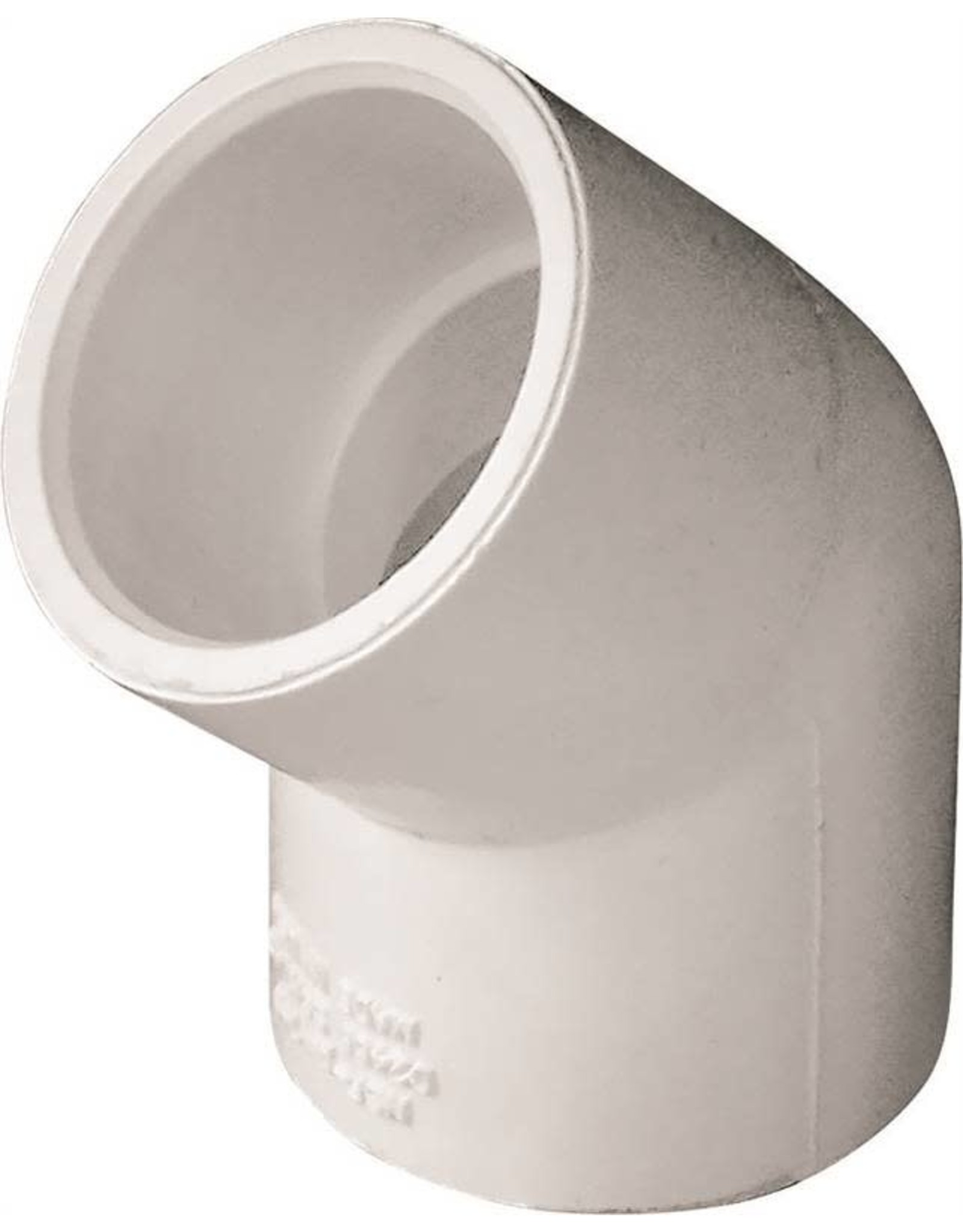 Lasco LASCO 417007BC Pipe Elbow, 3/4 in, Slip, 45 deg Angle, PVC, White, SCH 40 Schedule