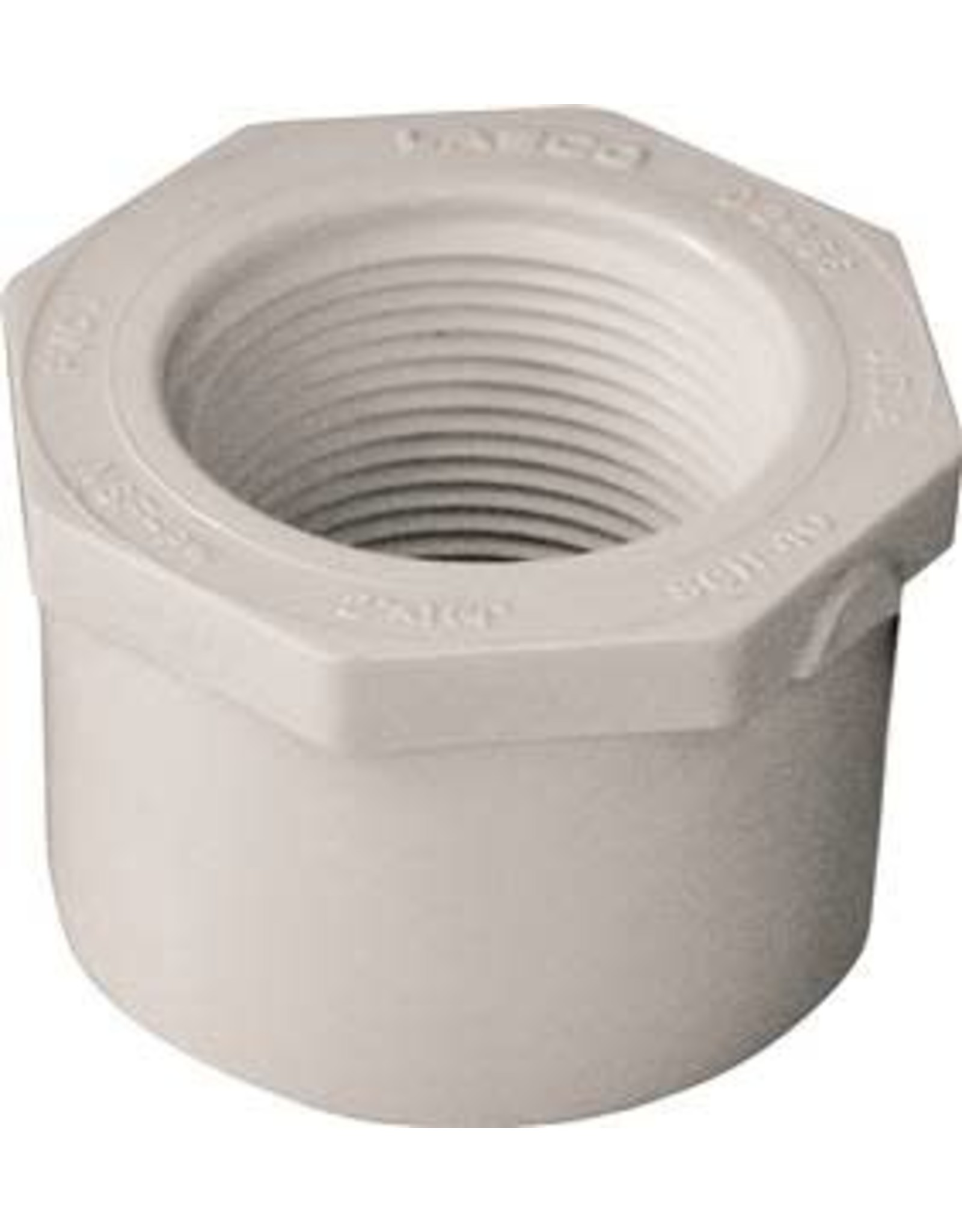 Lasco LASCO 438250BC Reducing Bush, 2 x 1-1/4 in, Spigot x FNPT, PVC, White, SCH 40 Schedule