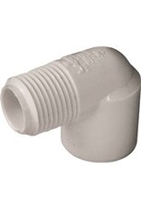 Lasco LASCO 410005BC Pipe Elbow, 1/2 in, MNPT x Slip, 90 deg Angle, PVC, White, SCH 40 Schedule