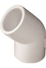 Lasco LASCO 417005BC Pipe Elbow, 1/2 in, Slip, 45 deg Angle, PVC, White, SCH 40 Schedule, 360 psi Pressure