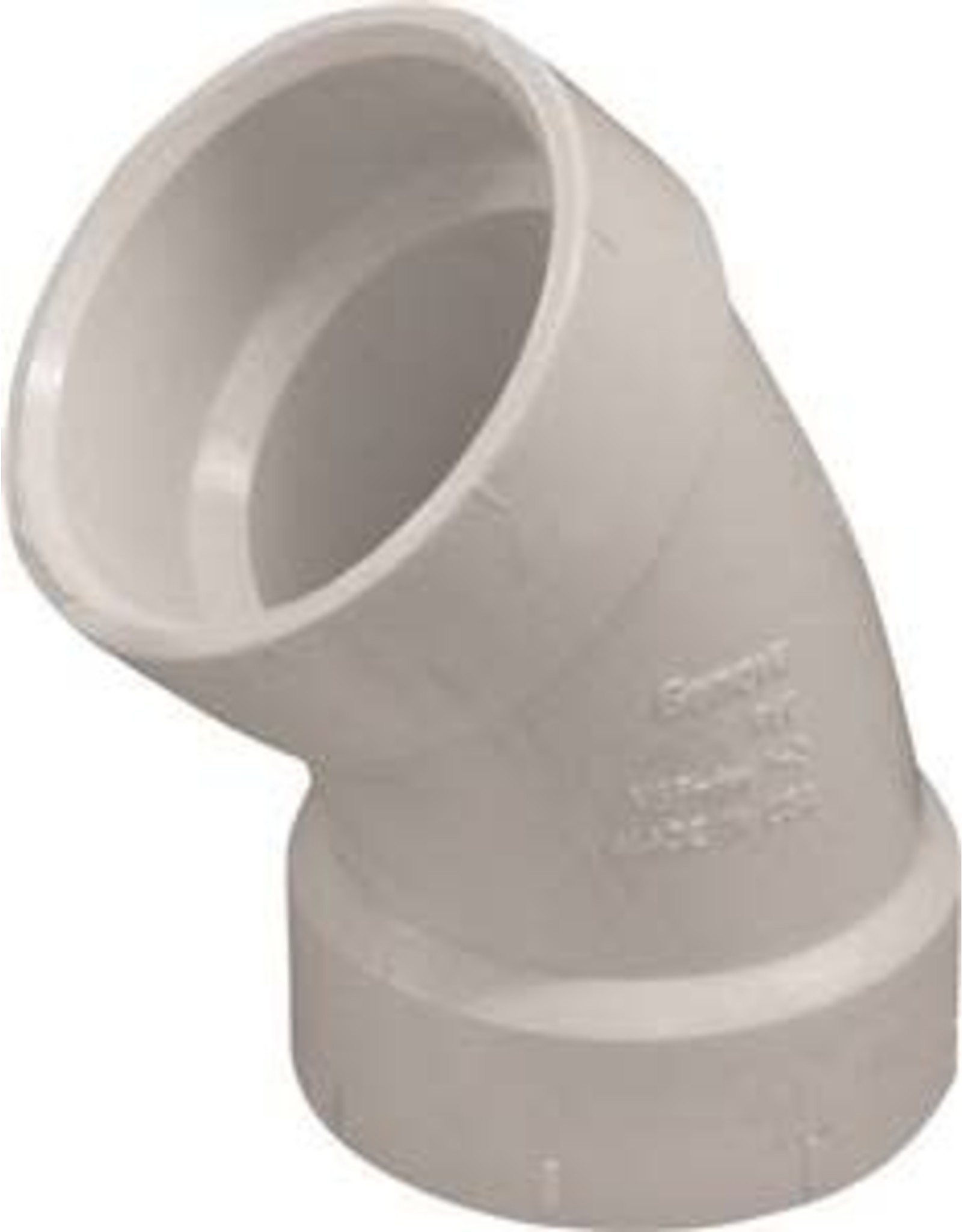 Ipex CANPLAS 192501 Sanitary Elbow, 1-1/2 in, Hub, 45 deg Angle, PVC, White