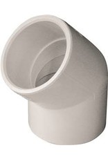 Lasco LASCO 417015BC Pipe Elbow, 1-1/2 in, Slip, 45 deg Angle, PVC, White, SCH 40 Schedule, 330 psi Pressure