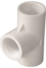 Lasco LASCO 402005BC Pipe Tee, 1/2 in, Slip x FPT, PVC, White, SCH 40 Schedule, 600 psi Pressure