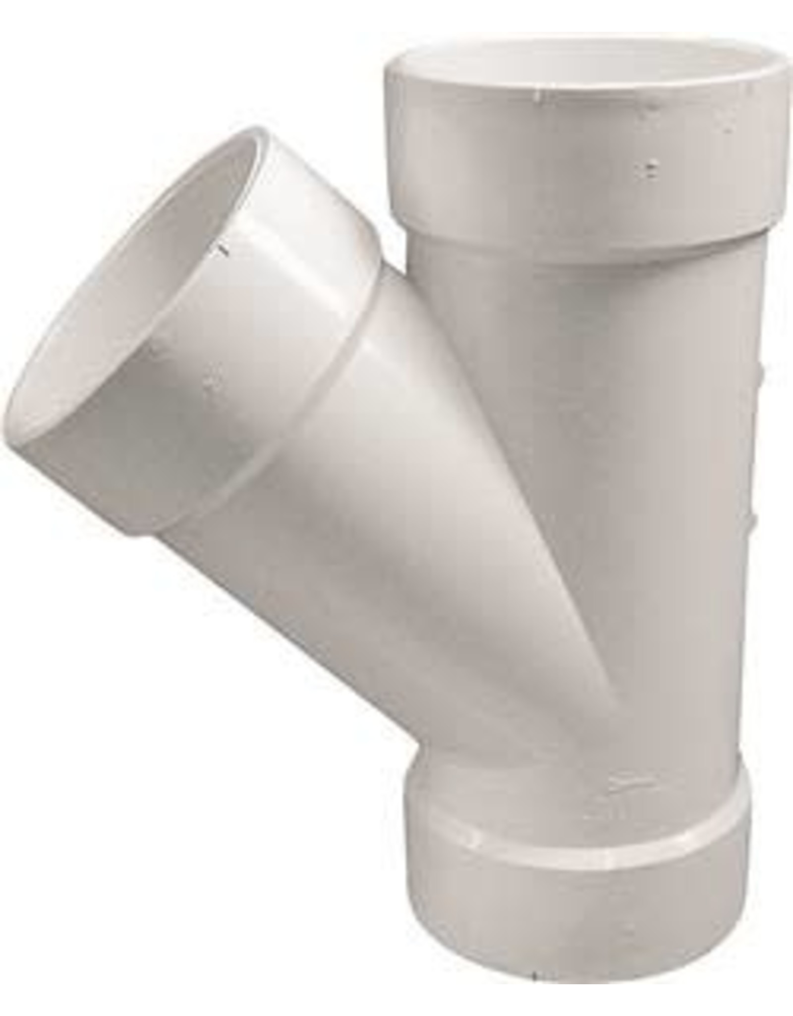 Ipex CANPLAS 192304L Pipe Wye, 4 in, Hub, PVC, White, SCH 40 Schedule