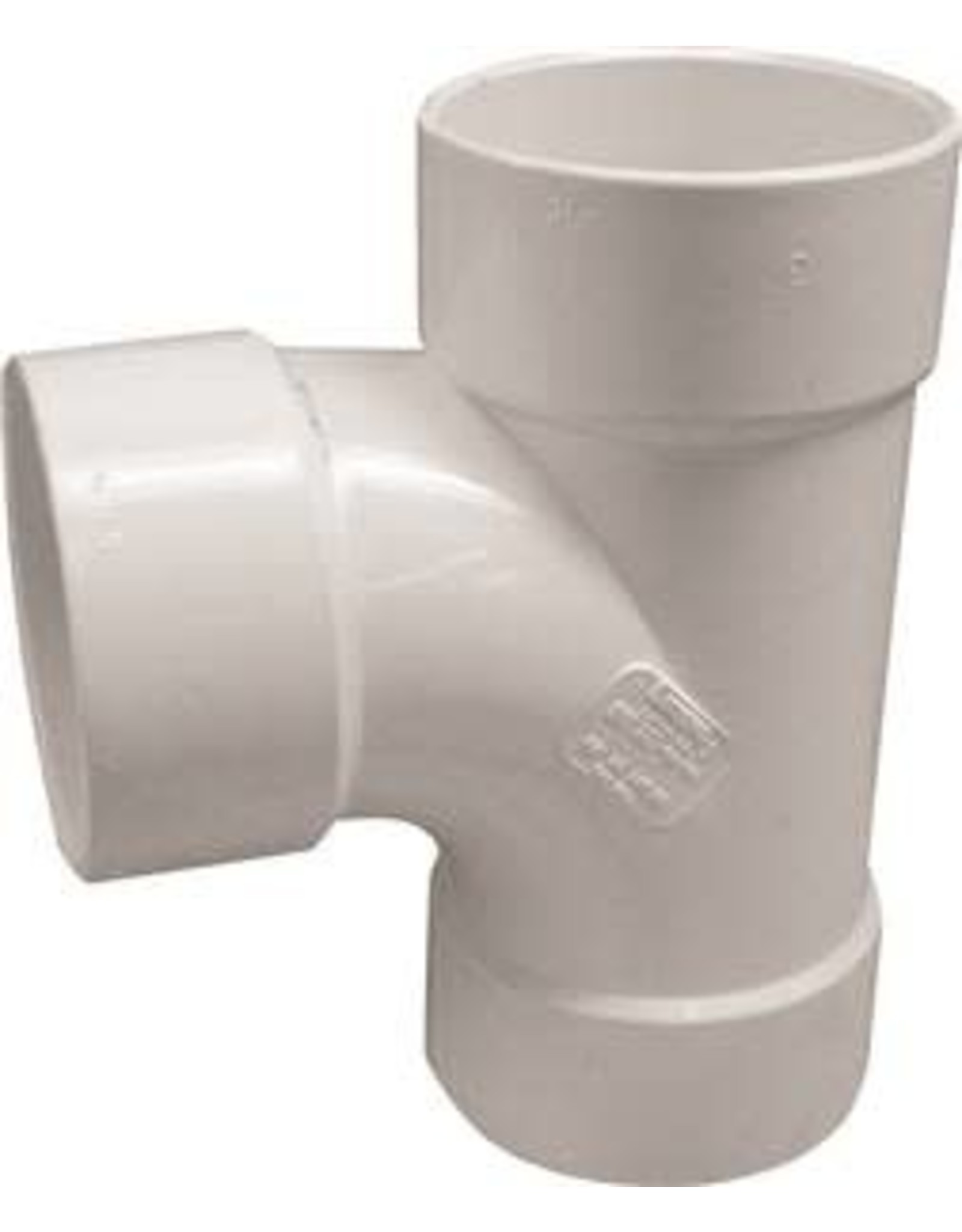 Ipex CANPLAS 414124BC Sanitary Tee, 4 in, Hub, PVC, White