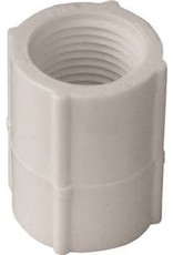 Lasco LASCO 430005BC Pipe Coupling, 1/2 in, FPT, PVC, White, SCH 40 Schedule