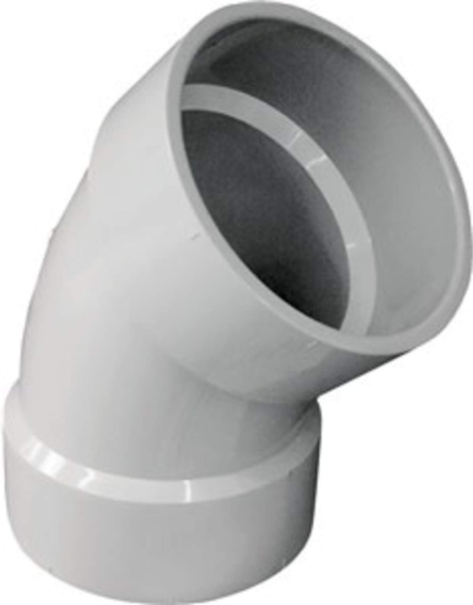 Ipex CANPLAS 192504 Sanitary Elbow, 4 in, Hub, 45 deg Angle, PVC, White