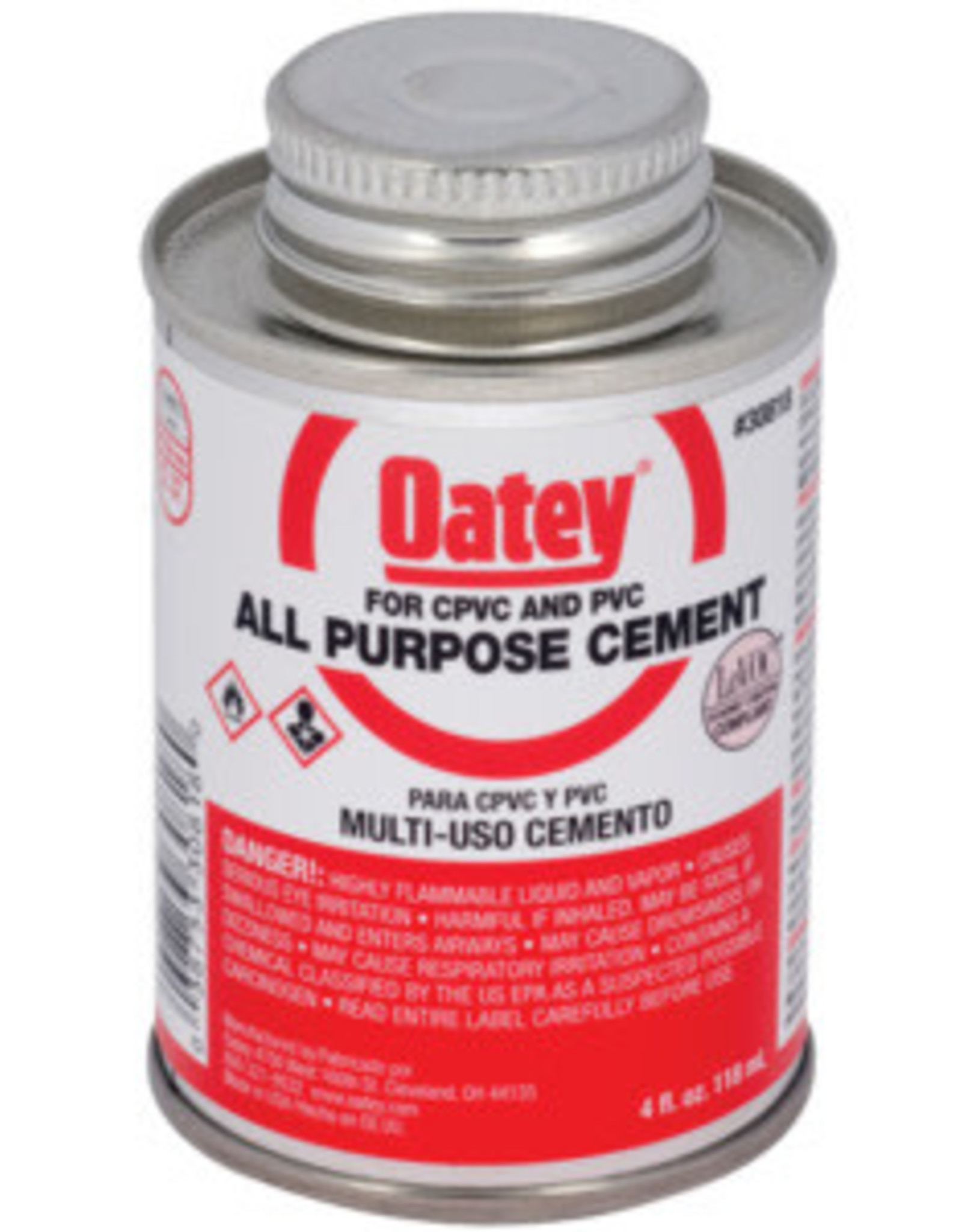 Oatey Oatey 30818 Solvent Cement, 4 oz Can, Liquid, Milky Clear*