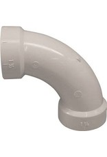 Ipex CANPLAS 192276 Long Sweep Elbow, 1-1/2 in, Hub, 90 deg Angle, PVC, White