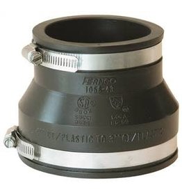 Fernco FERNCO P1056-43 Flexible Pipe Coupling, 4 x 3 in, PVC, Black, 4.3 psi Pressure