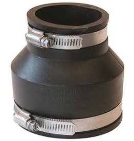 Fernco FERNCO P1056-32 Flexible Pipe Coupling, 3 x 2 in, PVC, Black, 4.3 psi Pressure