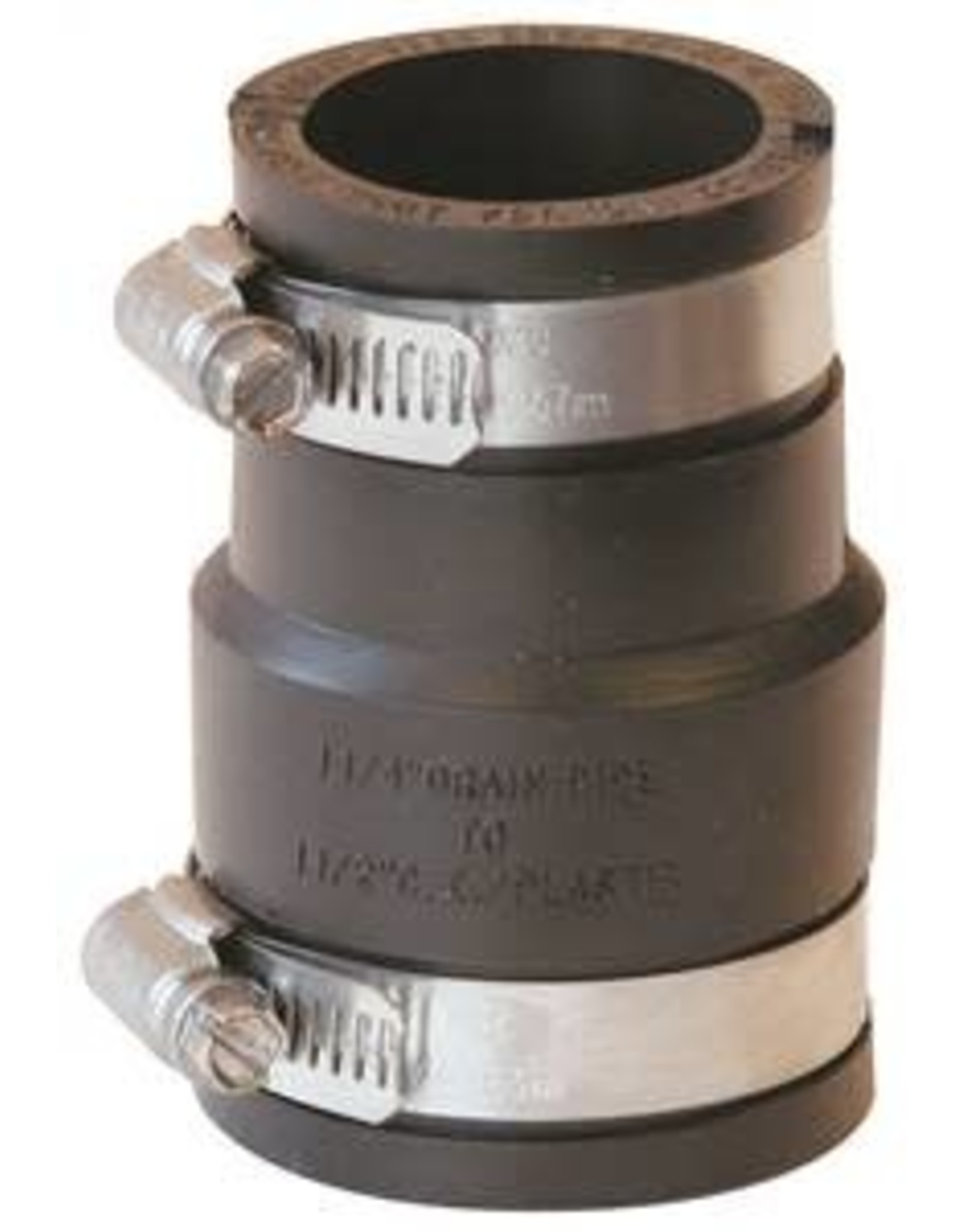 Fernco FERNCO P1056-150/125 Flexible Pipe Coupling, 1-1/2 x 1-1/4 in, PVC, Black, 4.3 psi Pressure