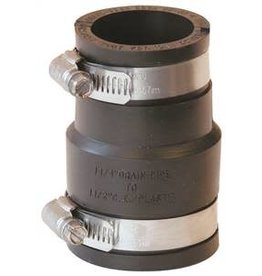 Fernco FERNCO P1056-150/125 Flexible Pipe Coupling, 1-1/2 x 1-1/4 in, PVC, Black, 4.3 psi Pressure