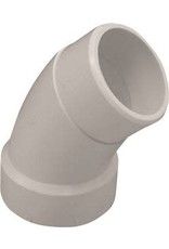 Ipex CANPLAS 192402 Sanitary Street Elbow, 2 in, Spigot x Hub, 45 deg Angle, PVC, White