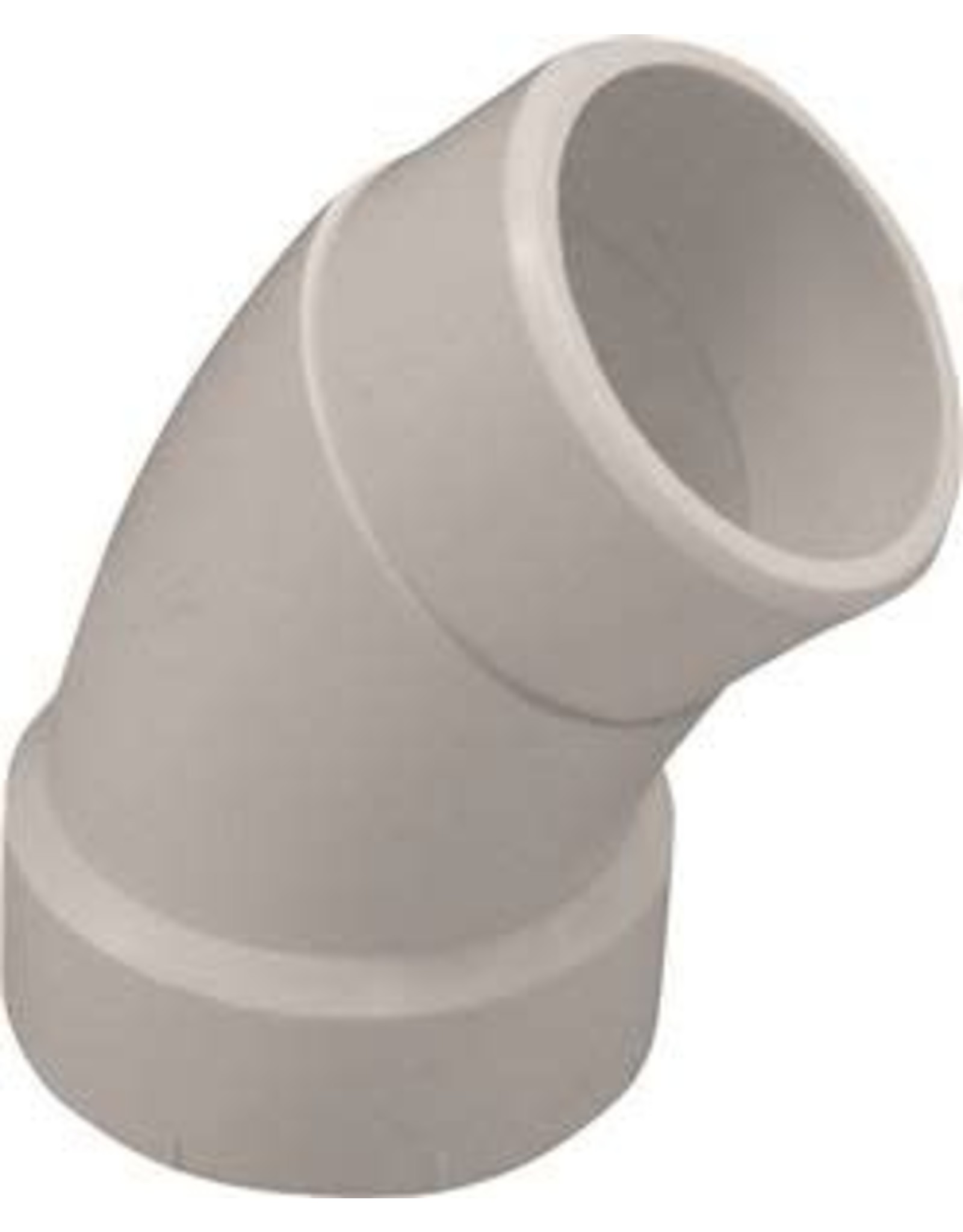 Ipex CANPLAS 192402 Sanitary Street Elbow, 2 in, Spigot x Hub, 45 deg Angle, PVC, White
