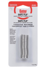 Oatey Oatey Safe-Flo 53061 Wire Solder, 1 oz Carded, Solid, Gray/Silver, 415 to 455 deg F Melting Point