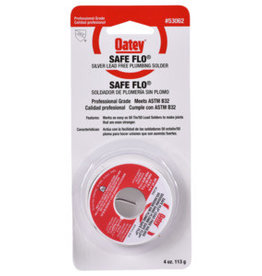 Oatey Oatey Safe-Flo 53062 Wire Solder, 1/4 lb Carded, Solid, Gray/Silver, 415 to 455 deg F Melting Point