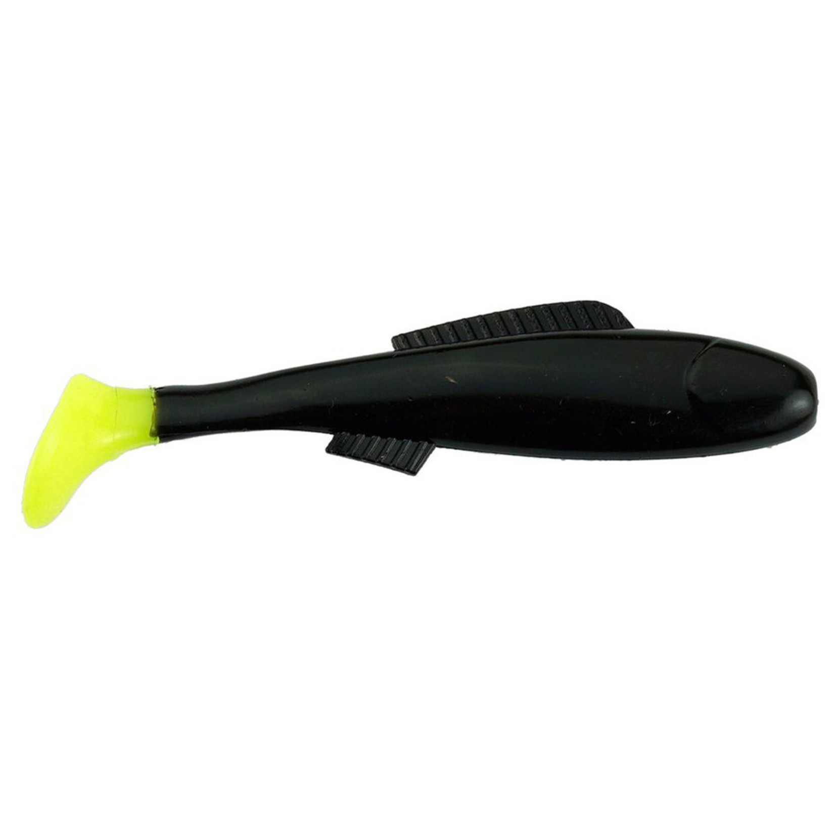 H & H | 3" Cocahoe Minnow "Black/ Chartreuse Tail"